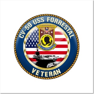 CV59 USS Forrestal Crest Posters and Art